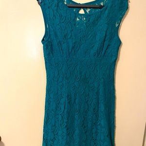 SexyTeal Lace Enfocus Mini dress
